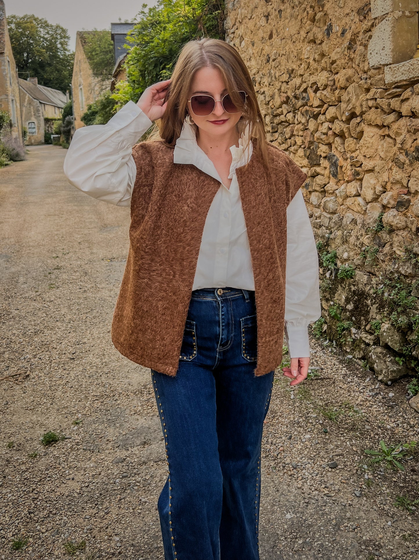 Gilet sans manche SASHA marron