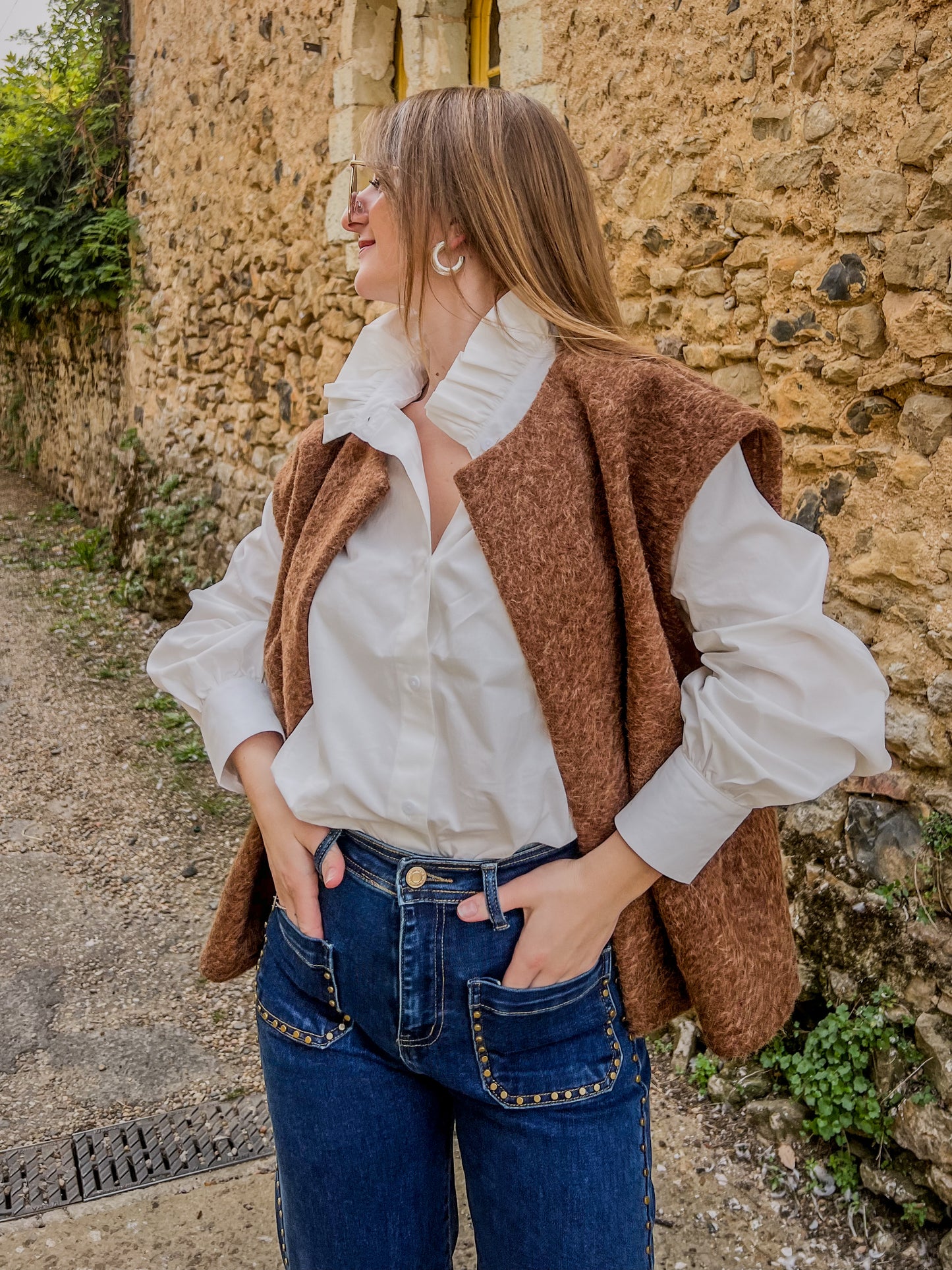 Gilet sans manche SASHA marron
