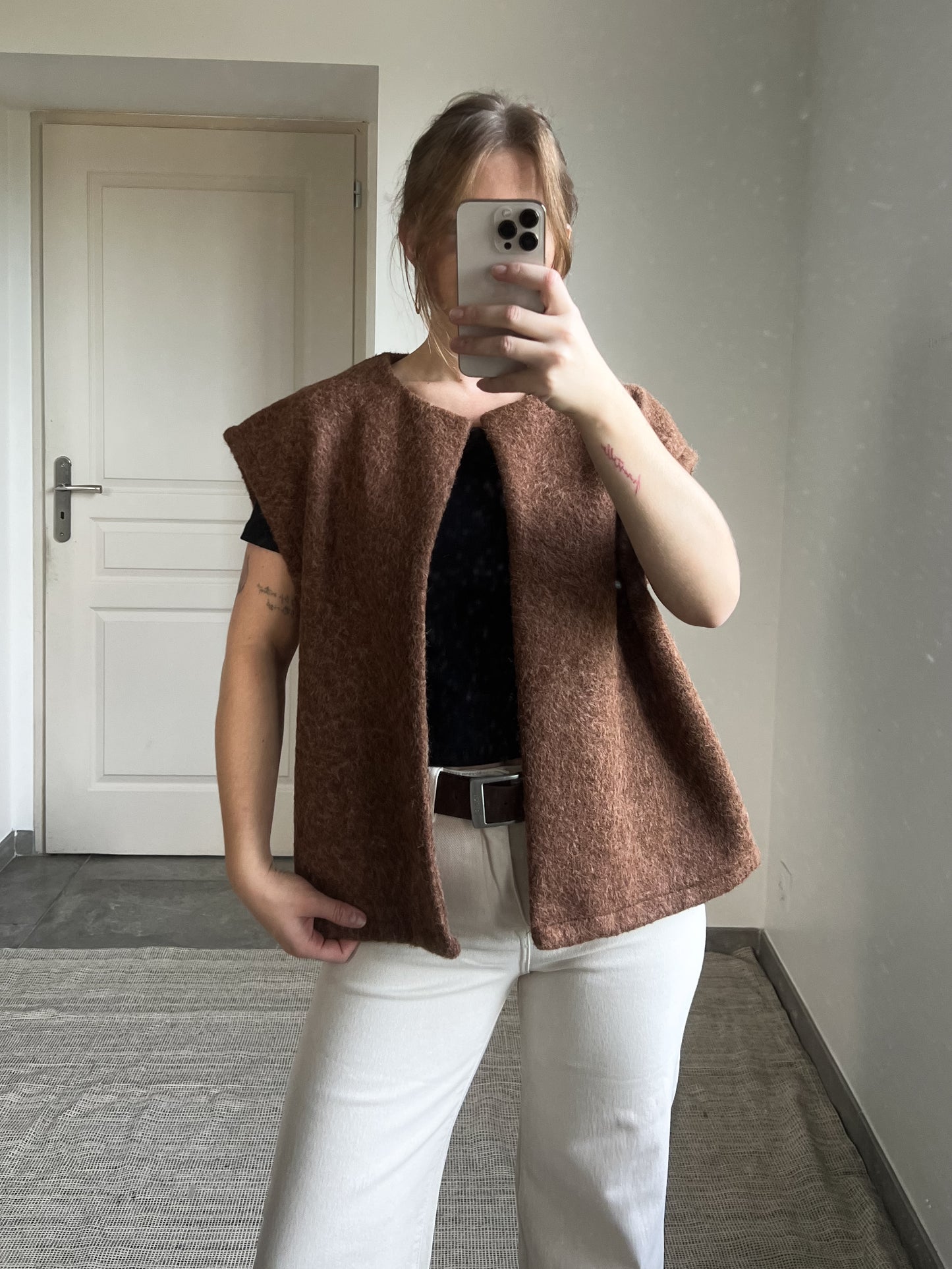 Gilet sans manche SASHA marron