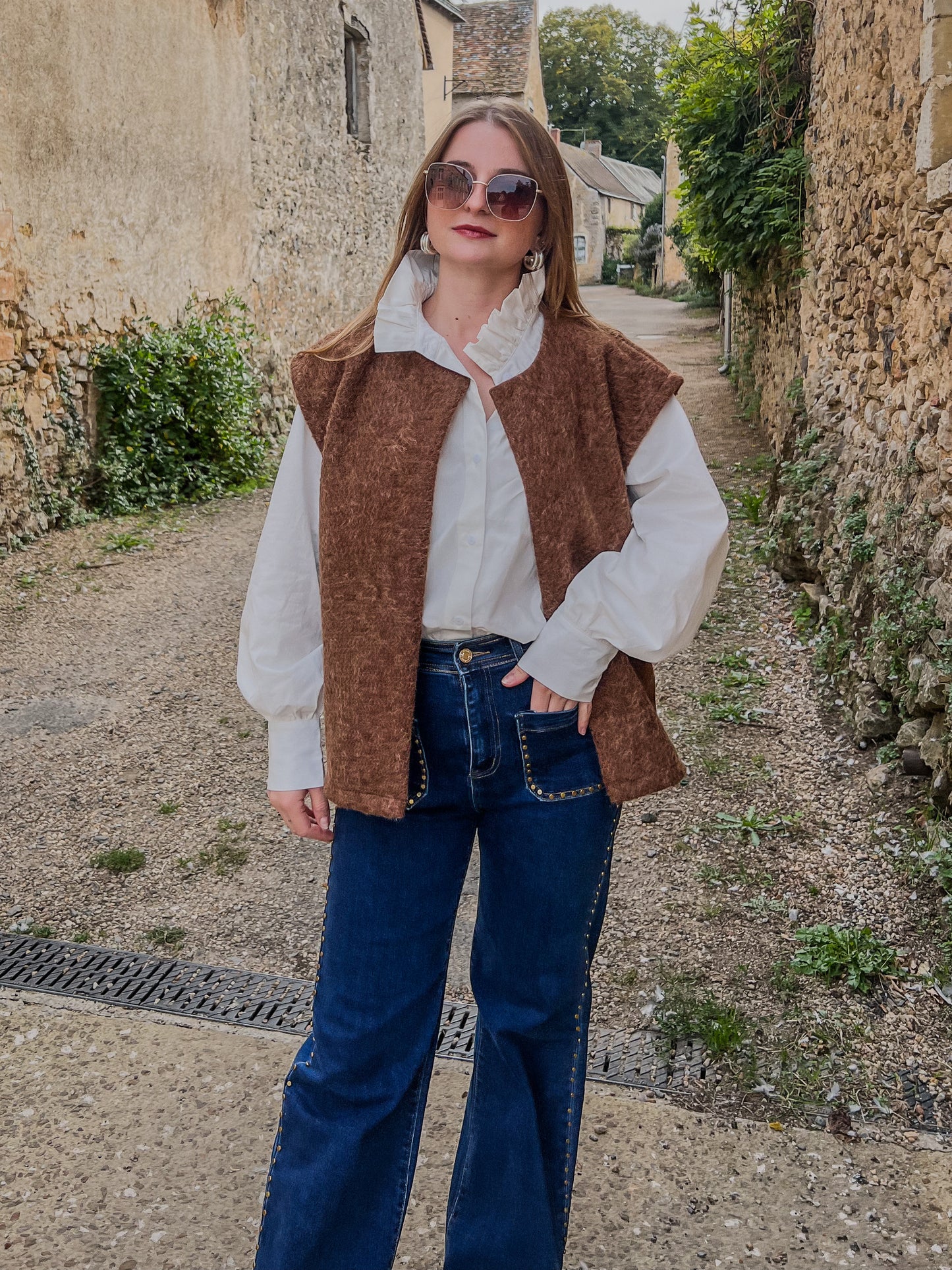 Gilet sans manche SASHA marron