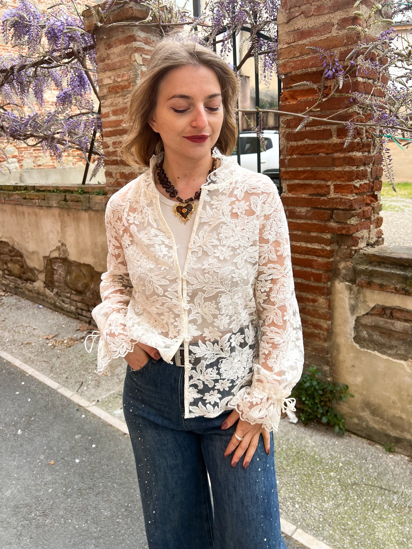 Blouse dentelle CHARLINE