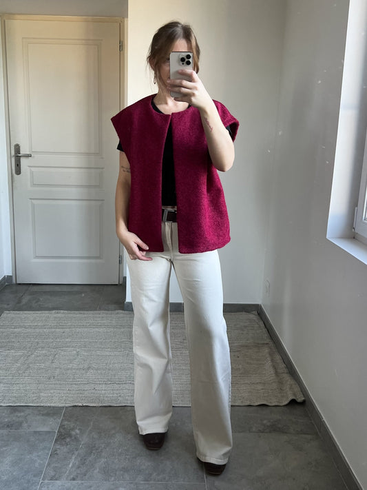 Gilet sans manche SASHA bordeaux - Mansi Atelier