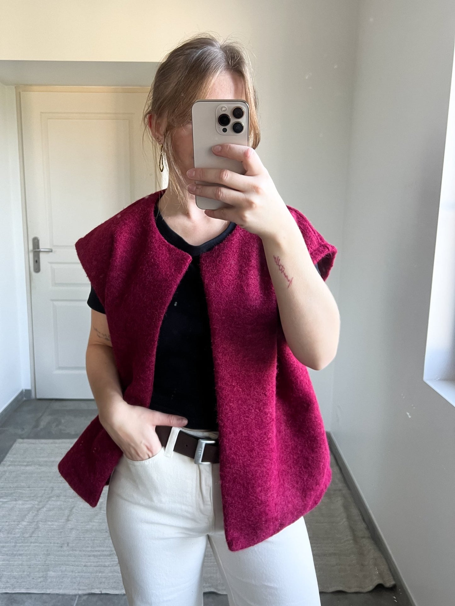 Gilet sans manche SASHA bordeaux - Mansi Atelier