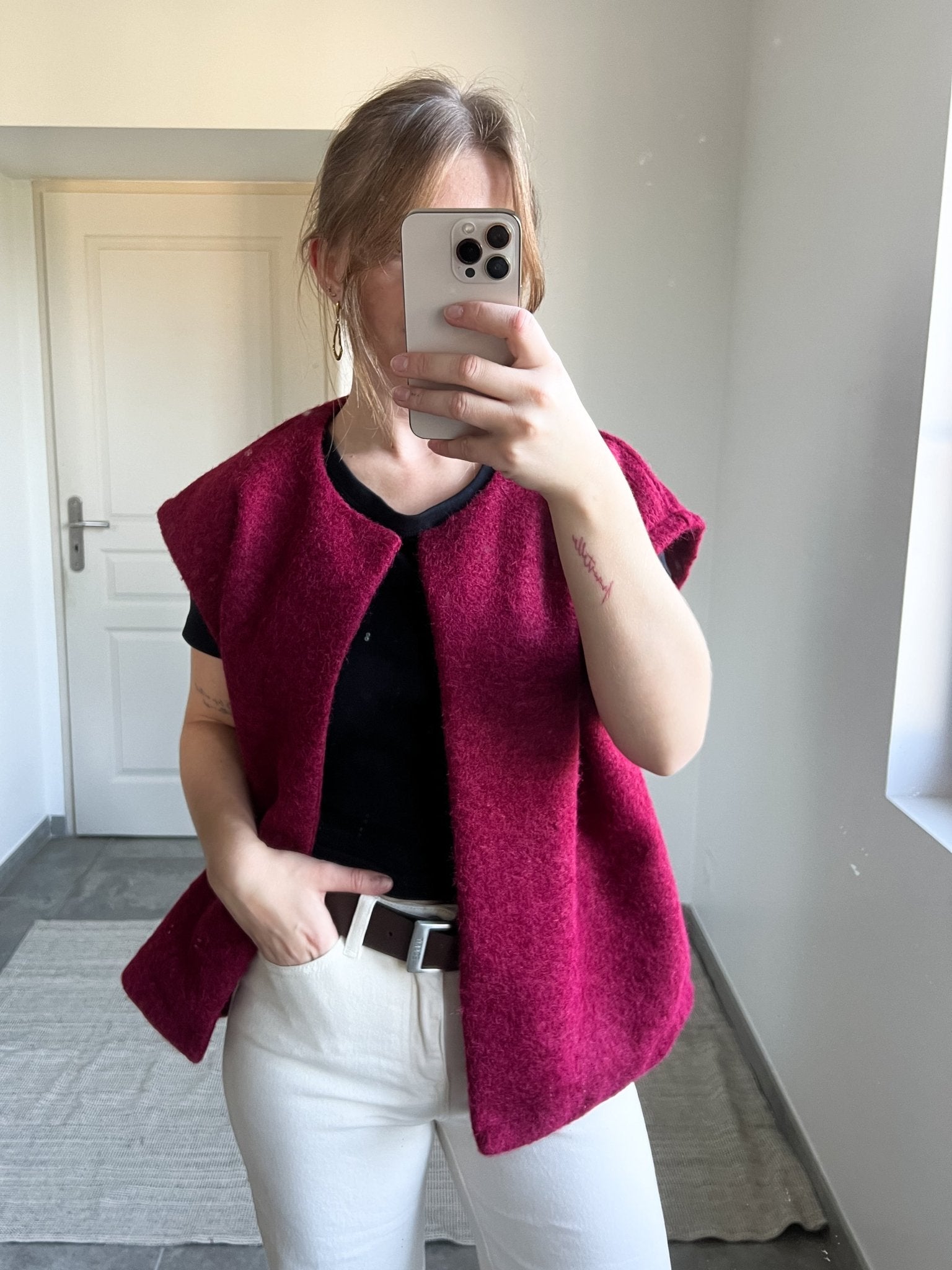 Gilet sans manche SASHA bordeaux - Mansi Atelier